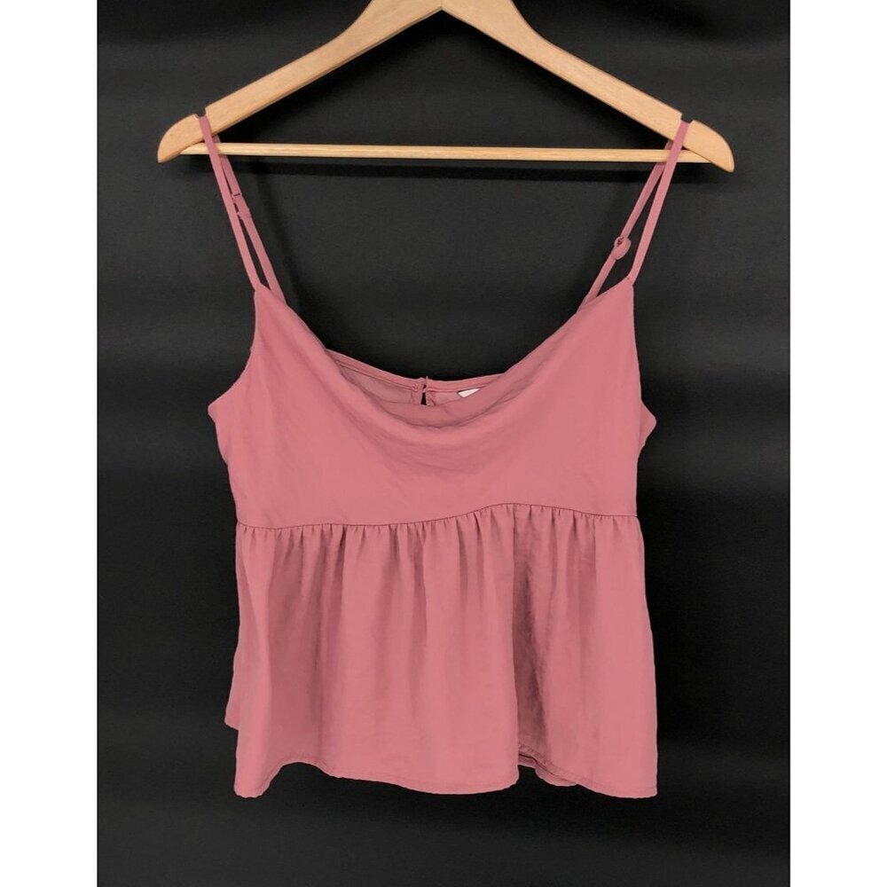 American Eagle Babydoll Cami Top Womens S Rose Pink y2k Tiered Coquette Dainty